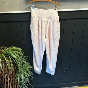 SEATTLE GEAR Vintage 80s 90s High-Waisted Baby Pink Ribbed V‎ Pants size Large